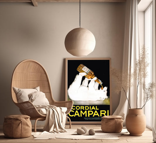 Cordial Campari Polar Bear Print: Leonetto Cappiello Vintage Italian Advertising