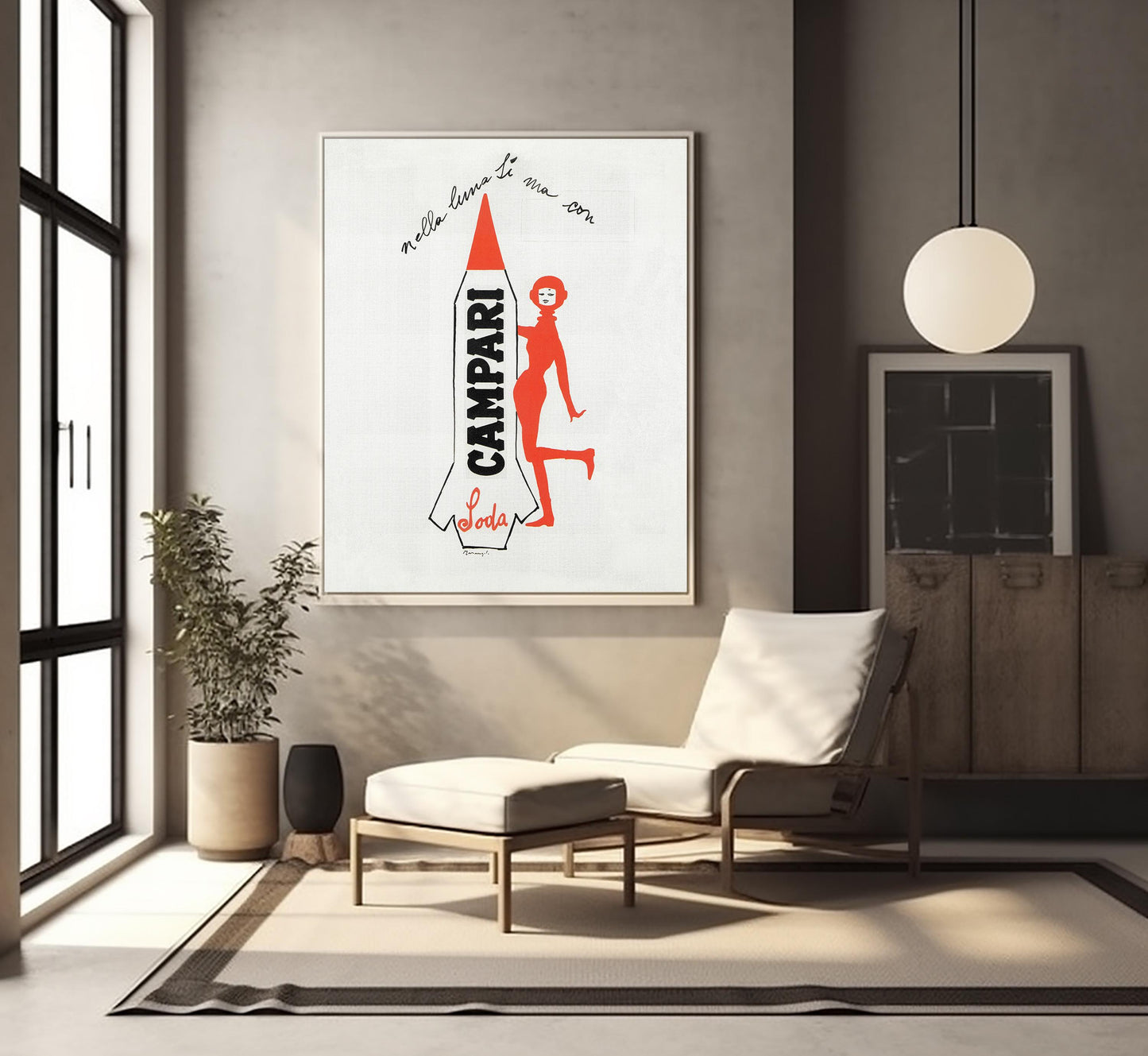 Campari Soda Space Age Poster: Vintage Italian Advertising Art