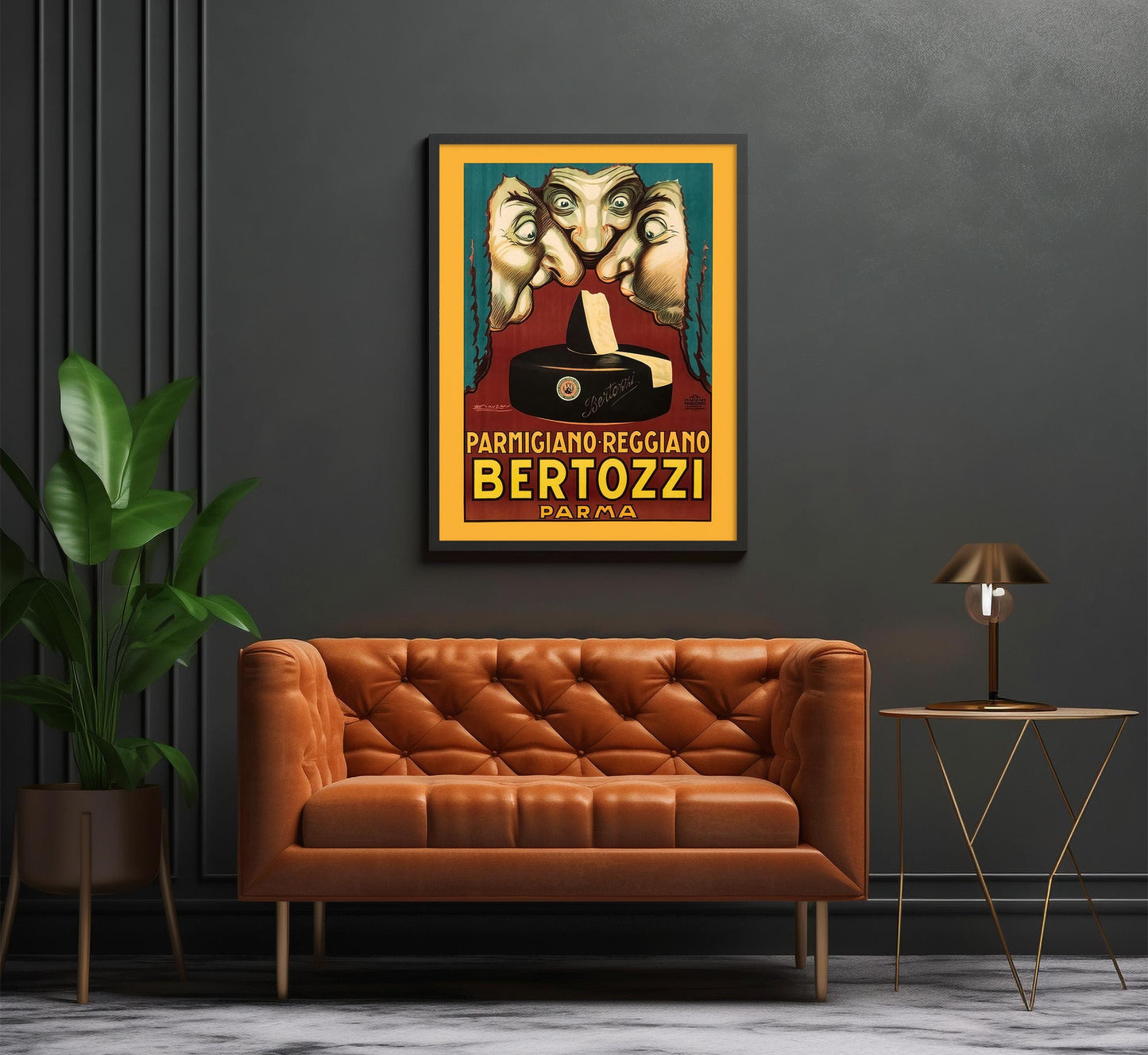 Vintage Parmigiano Poster by Achille Mauzan: 1920s Italian Cheese Ad