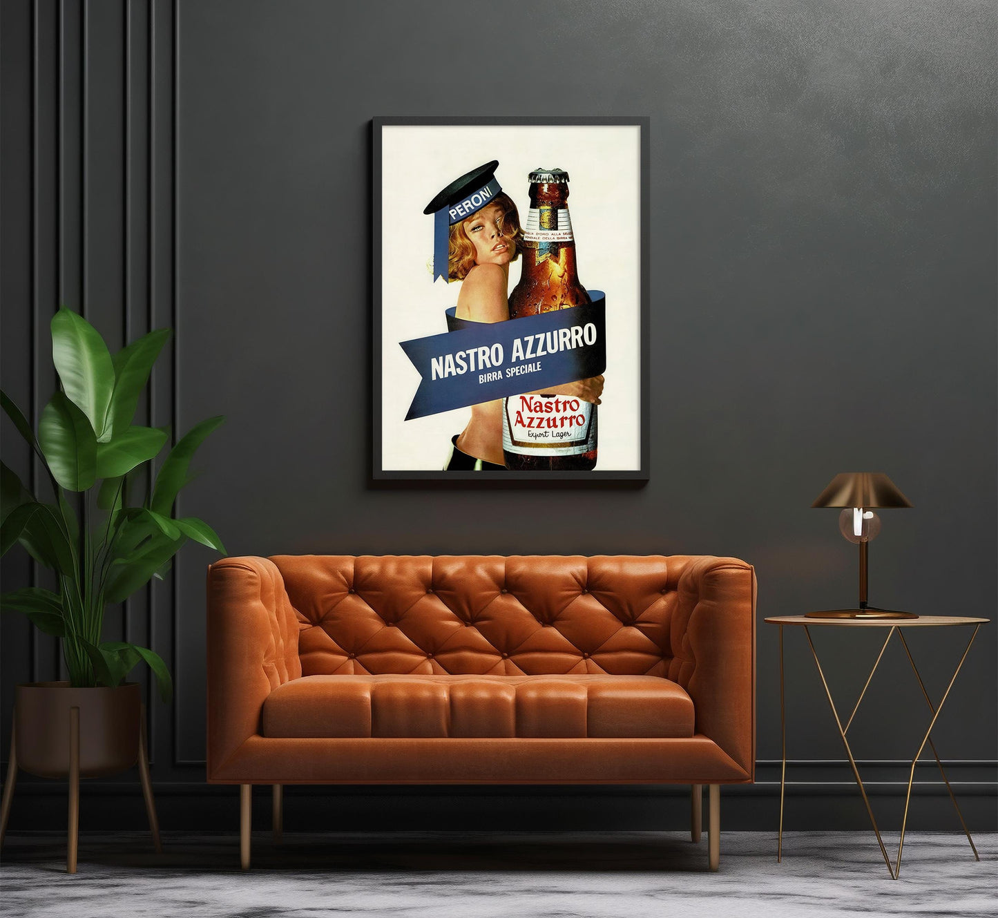 Vintage Nastro Azzurro Poster: 1960s Peroni Italian Beer Ad Wall Art