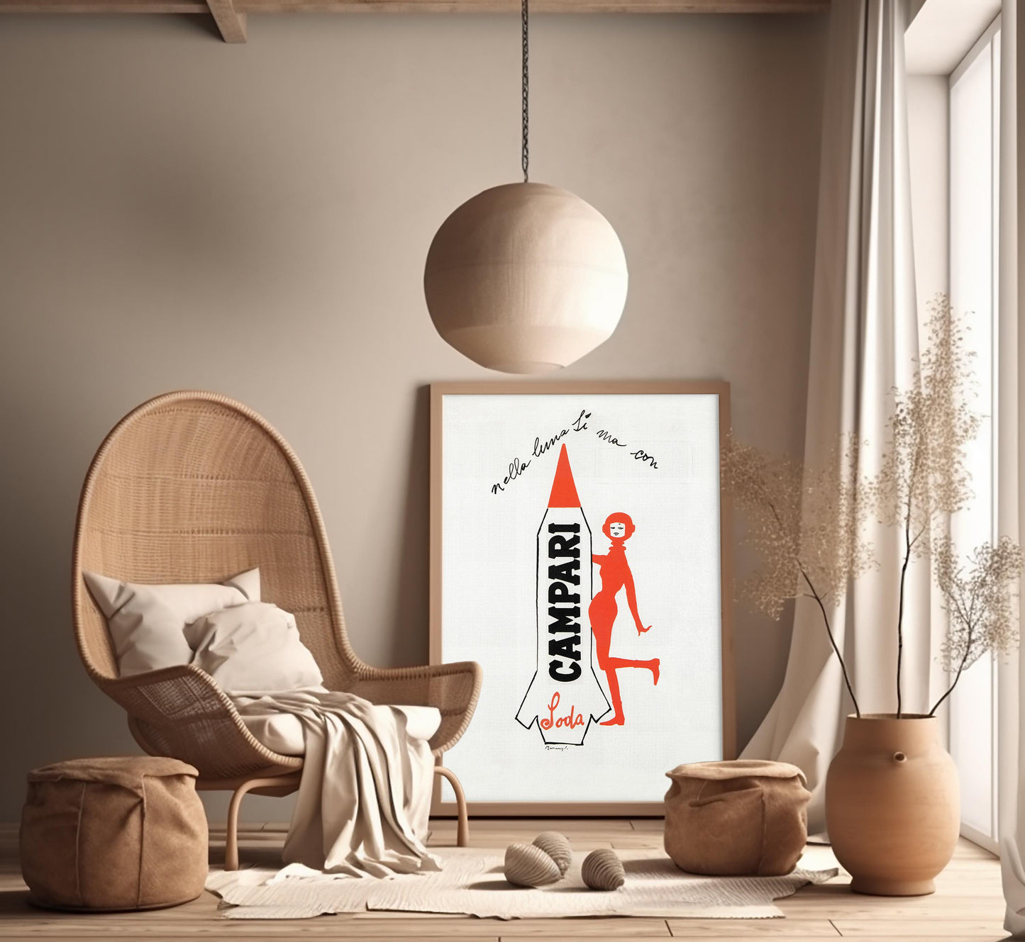 Campari Soda Space Age Poster: Vintage Italian Advertising Art