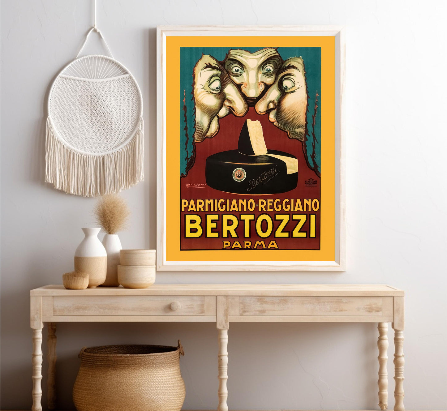Vintage Parmigiano Poster by Achille Mauzan: 1920s Italian Cheese Ad