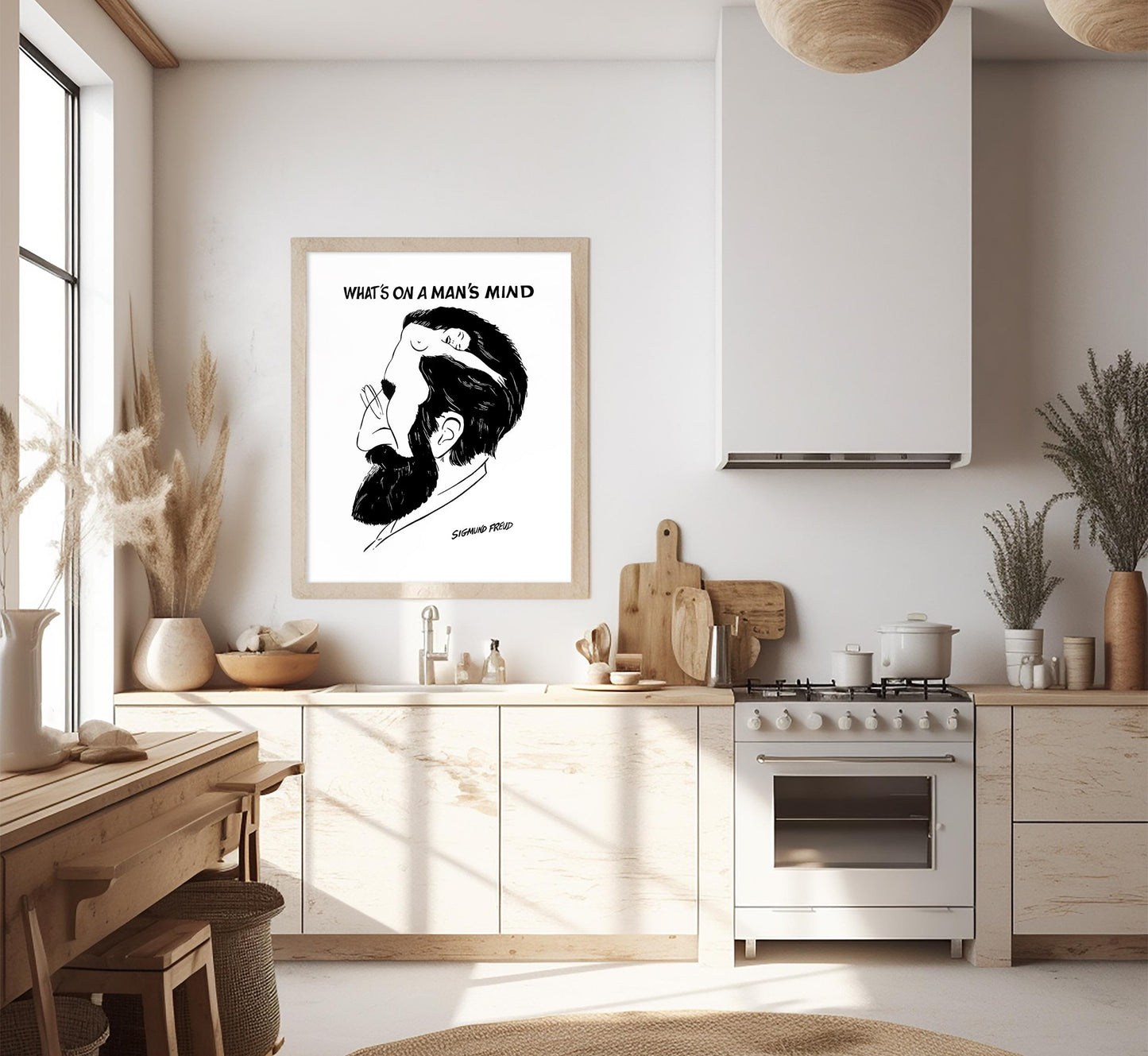 Sigmund Freud Caricature Poster: What's On A Man's Mind Art Print