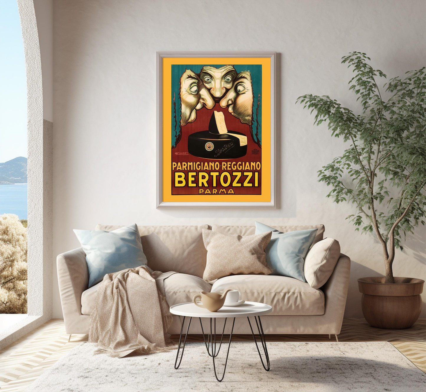 Vintage Parmigiano Poster by Achille Mauzan: 1920s Italian Cheese Ad