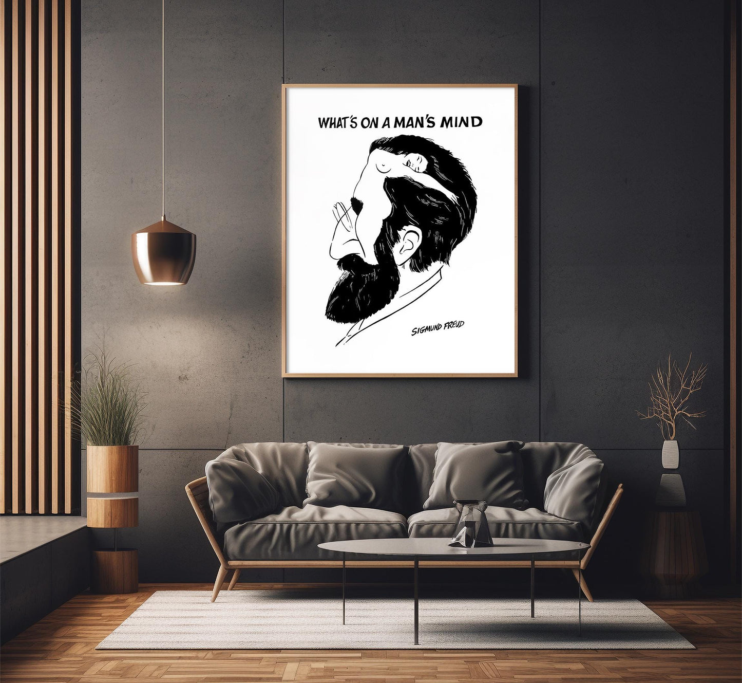 Sigmund Freud Caricature Poster: What's On A Man's Mind Art Print