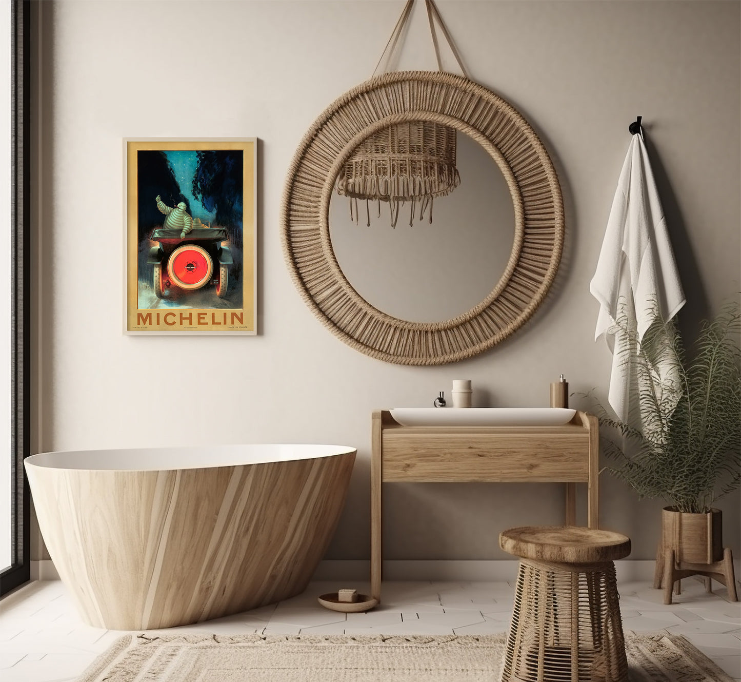 Michelin Man Poster: Italian Vintage Automotive Art Print