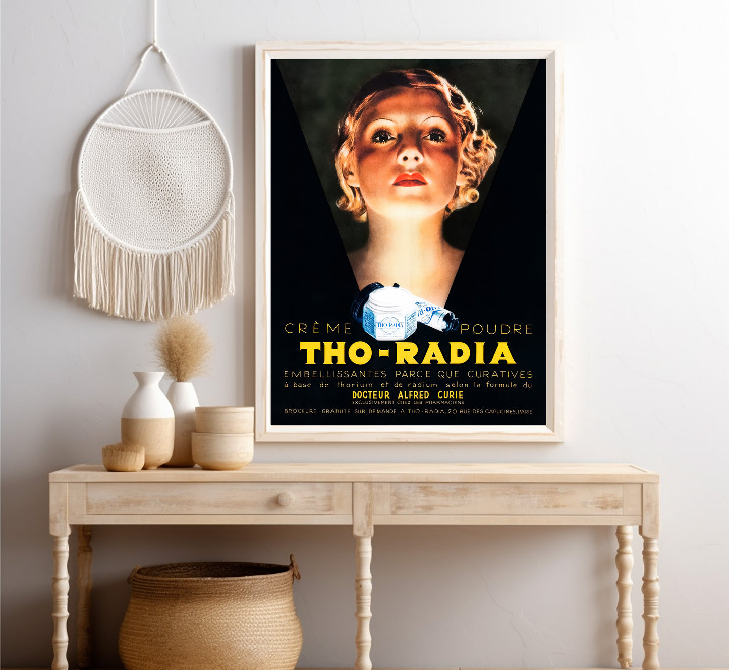 Tho-Radia Poster, 1930s French Art Deco, Vintage Beauty Ad