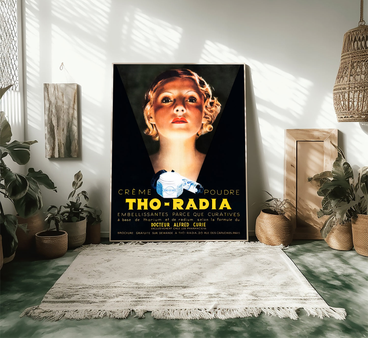 Tho-Radia Poster, 1930s French Art Deco, Vintage Beauty Ad