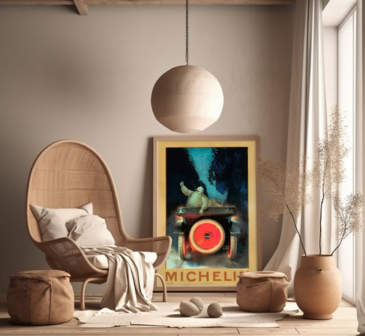 Michelin Man Poster: Italian Vintage Automotive Art Print