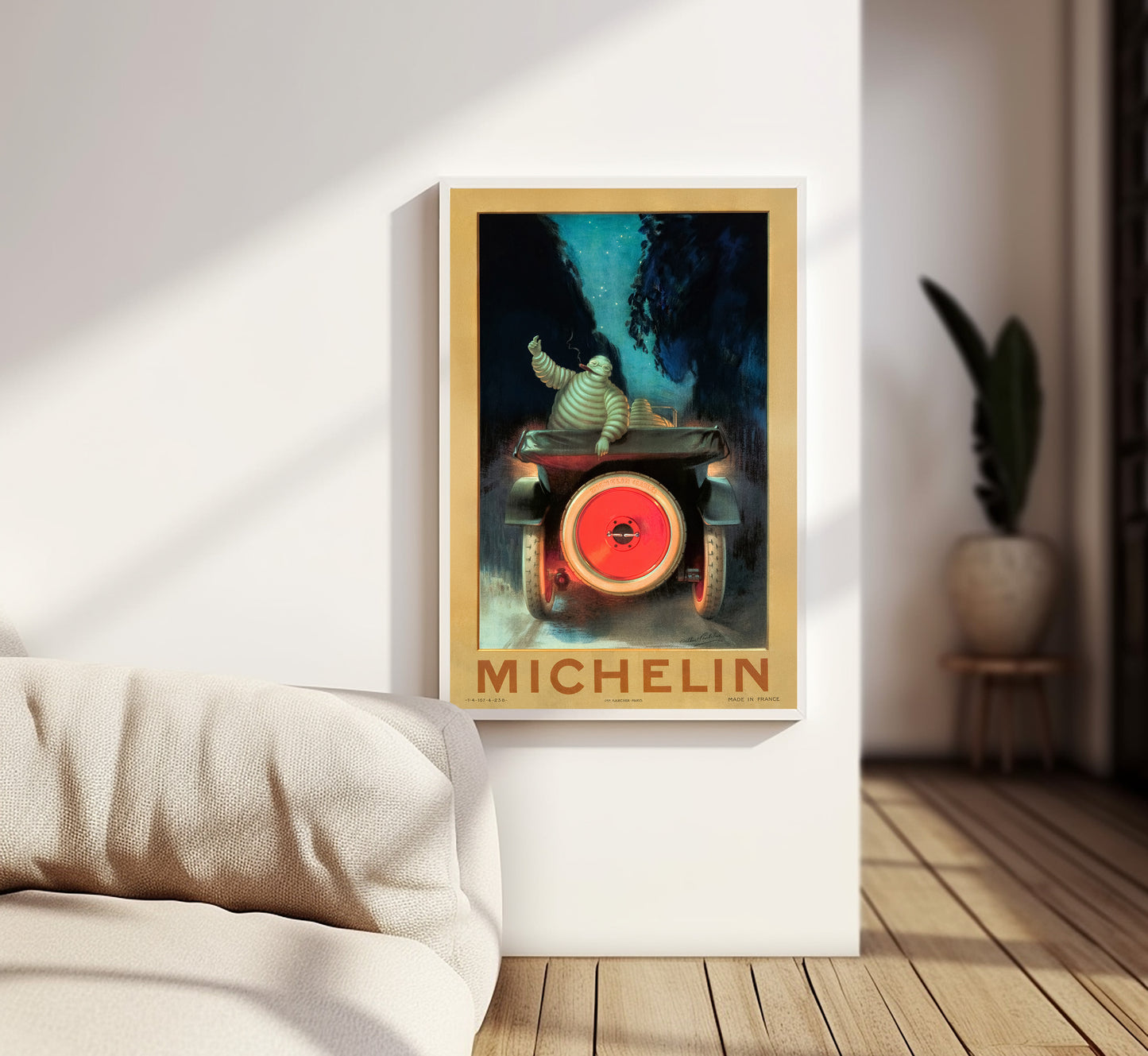Michelin Man Poster: Italian Vintage Automotive Art Print