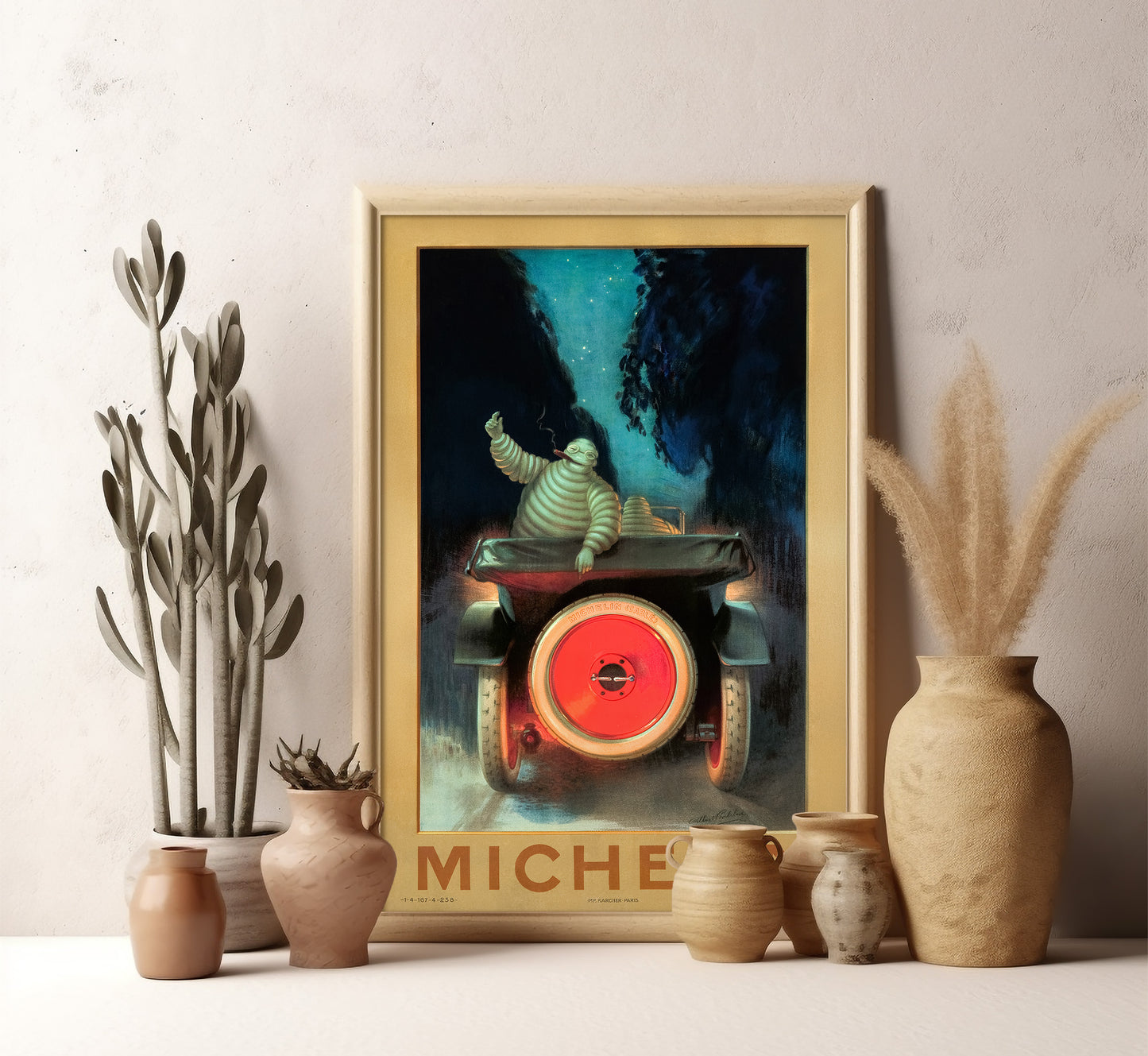 Michelin Man Poster: Italian Vintage Automotive Art Print