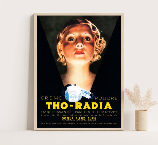 Tho-Radia Poster, 1930s French Art Deco, Vintage Beauty Ad