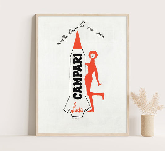 Campari Soda Space Age Poster: Vintage Italian Advertising Art