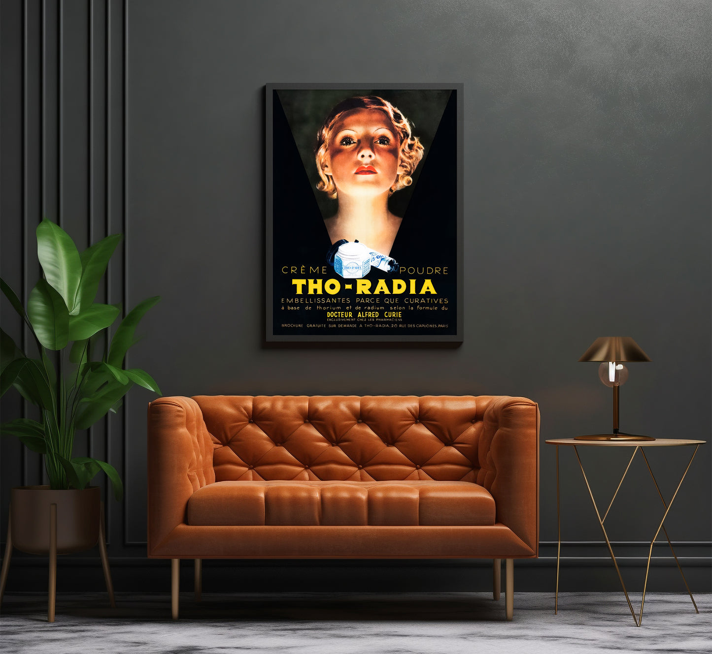 Tho-Radia Poster, 1930s French Art Deco, Vintage Beauty Ad