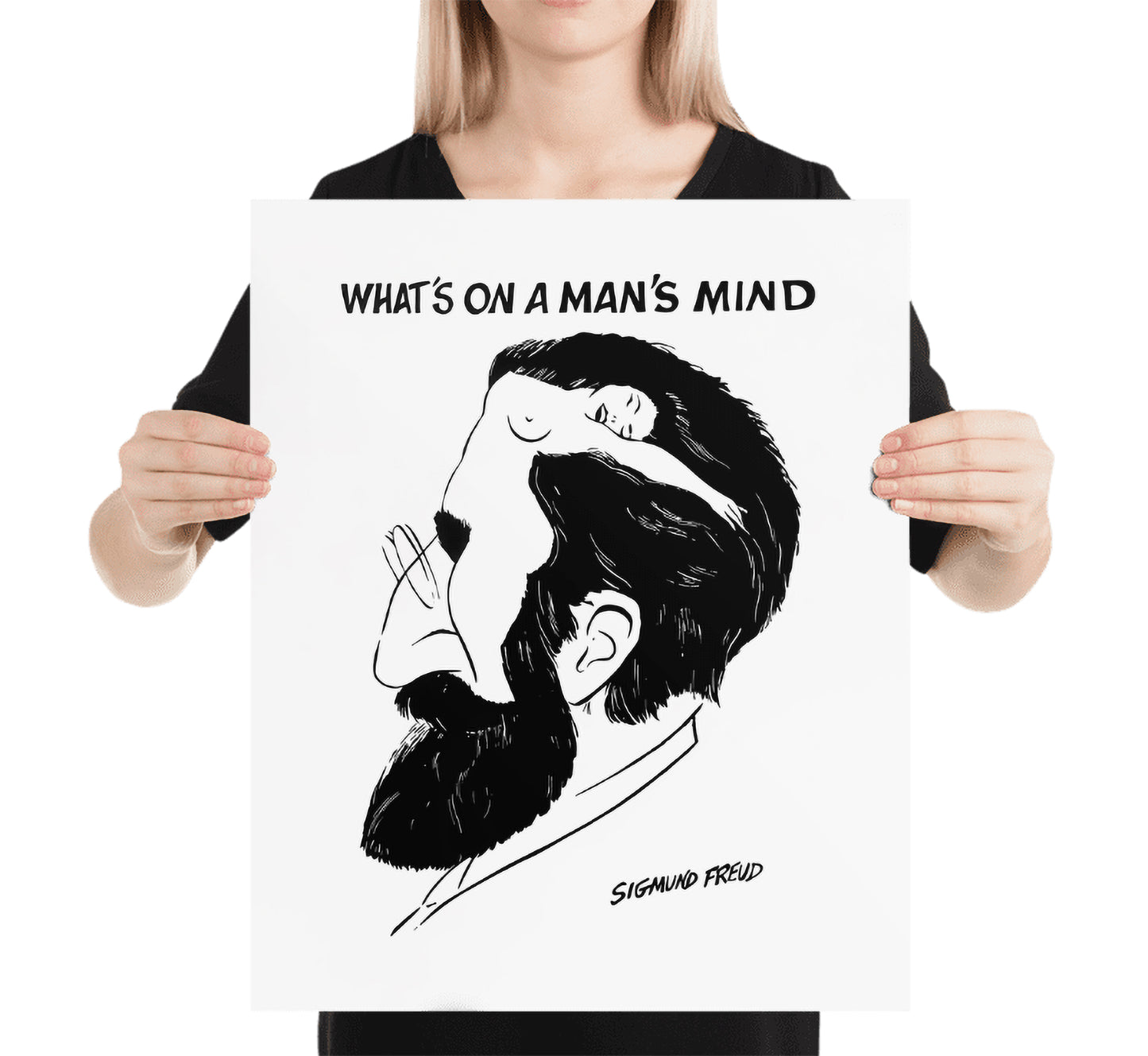 Sigmund Freud Caricature Poster: What's On A Man's Mind Art Print