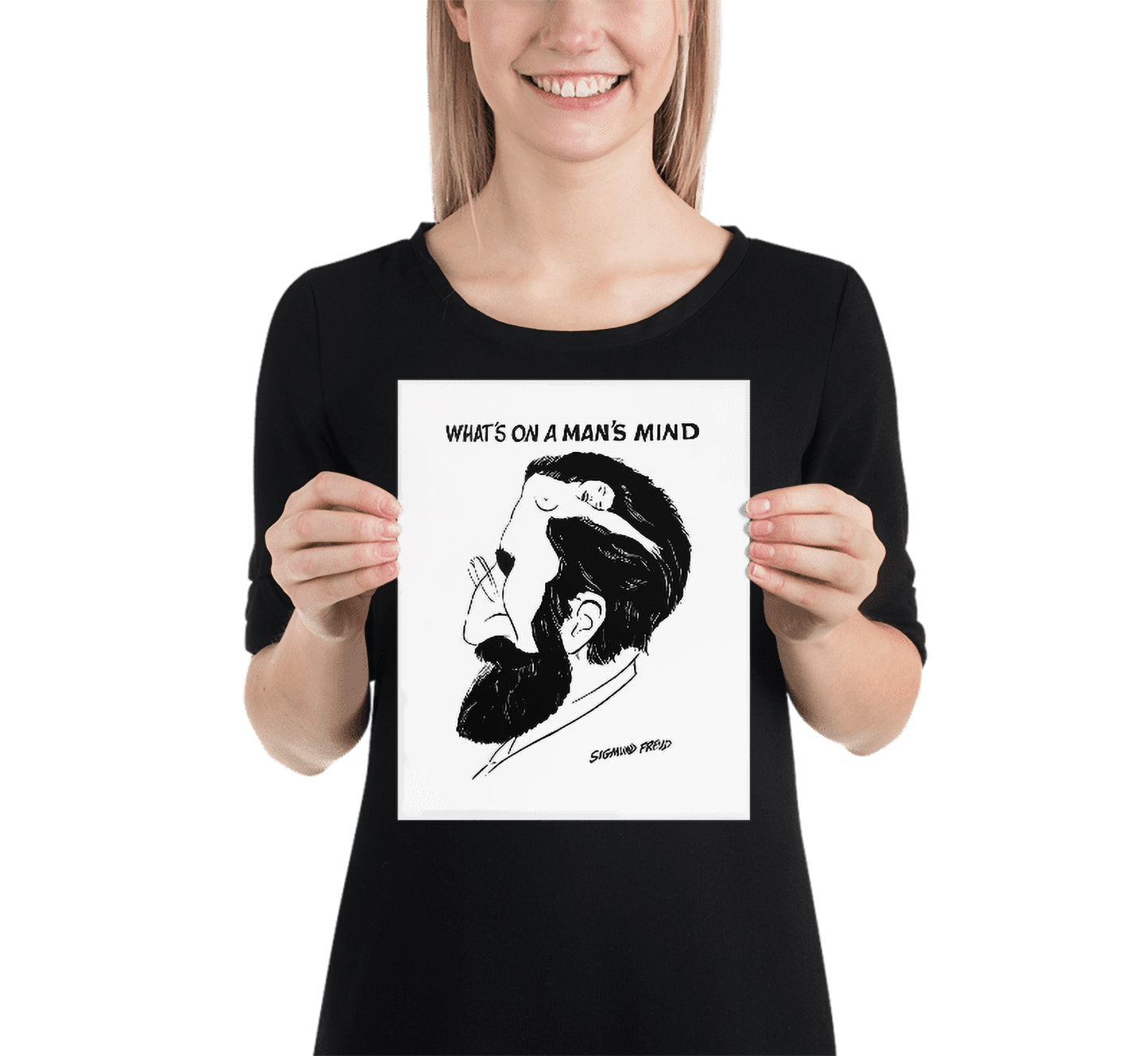 Sigmund Freud Caricature Poster: What's On A Man's Mind Art Print