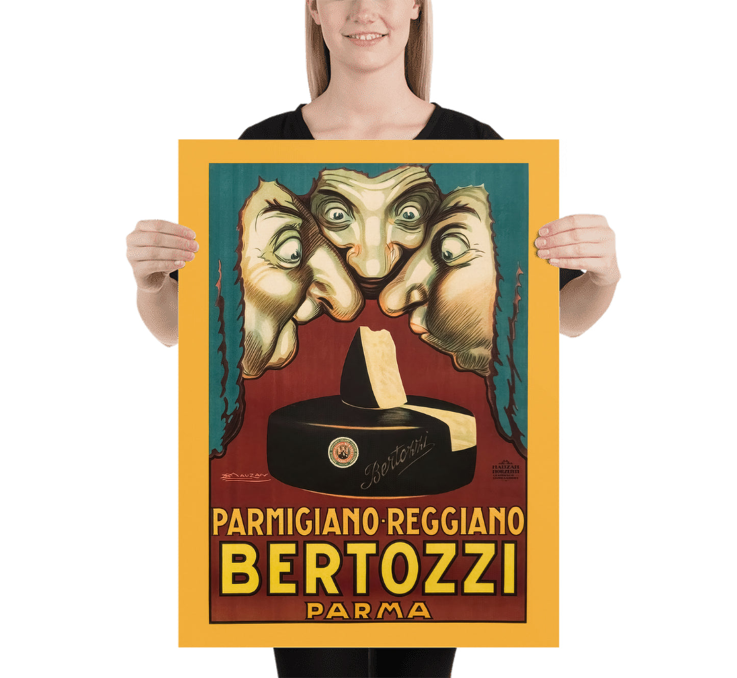 Vintage Parmigiano Poster by Achille Mauzan: 1920s Italian Cheese Ad