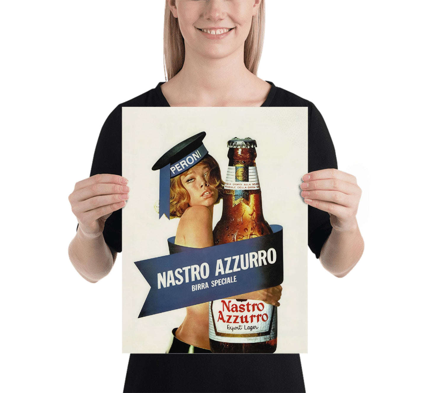 Vintage Nastro Azzurro Poster: 1960s Peroni Italian Beer Ad Wall Art