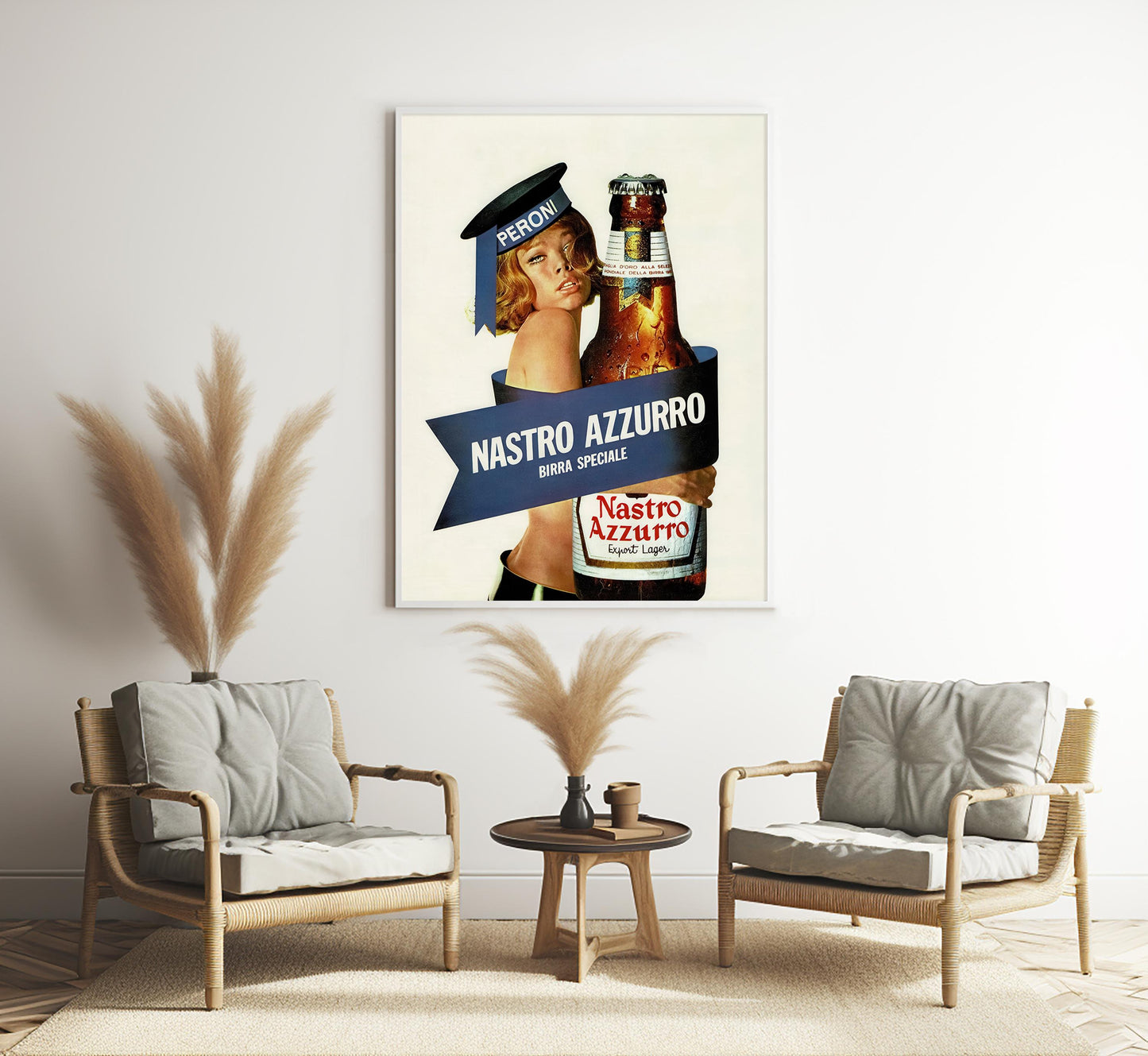 Vintage Nastro Azzurro Poster: 1960s Peroni Italian Beer Ad Wall Art