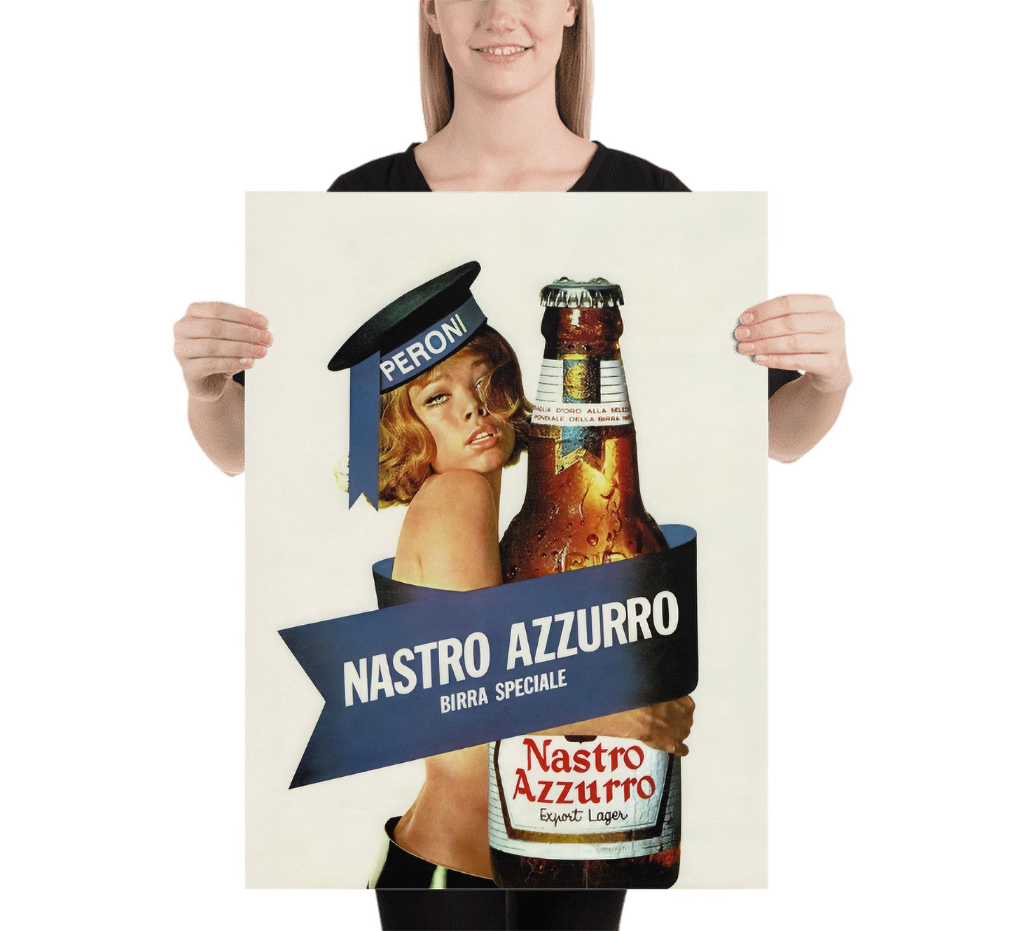 Vintage Nastro Azzurro Poster: 1960s Peroni Italian Beer Ad Wall Art