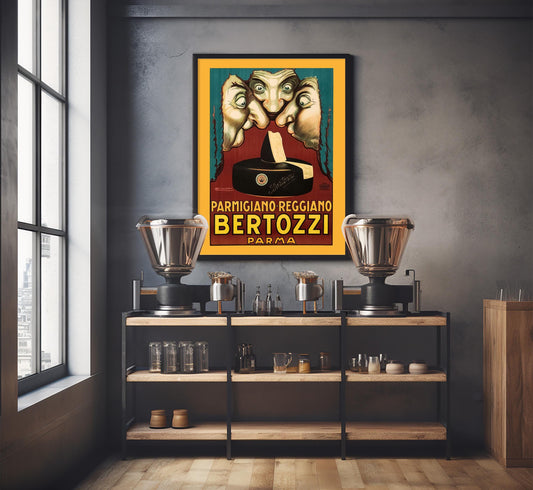 Vintage Parmigiano Poster by Achille Mauzan: 1920s Italian Cheese Ad