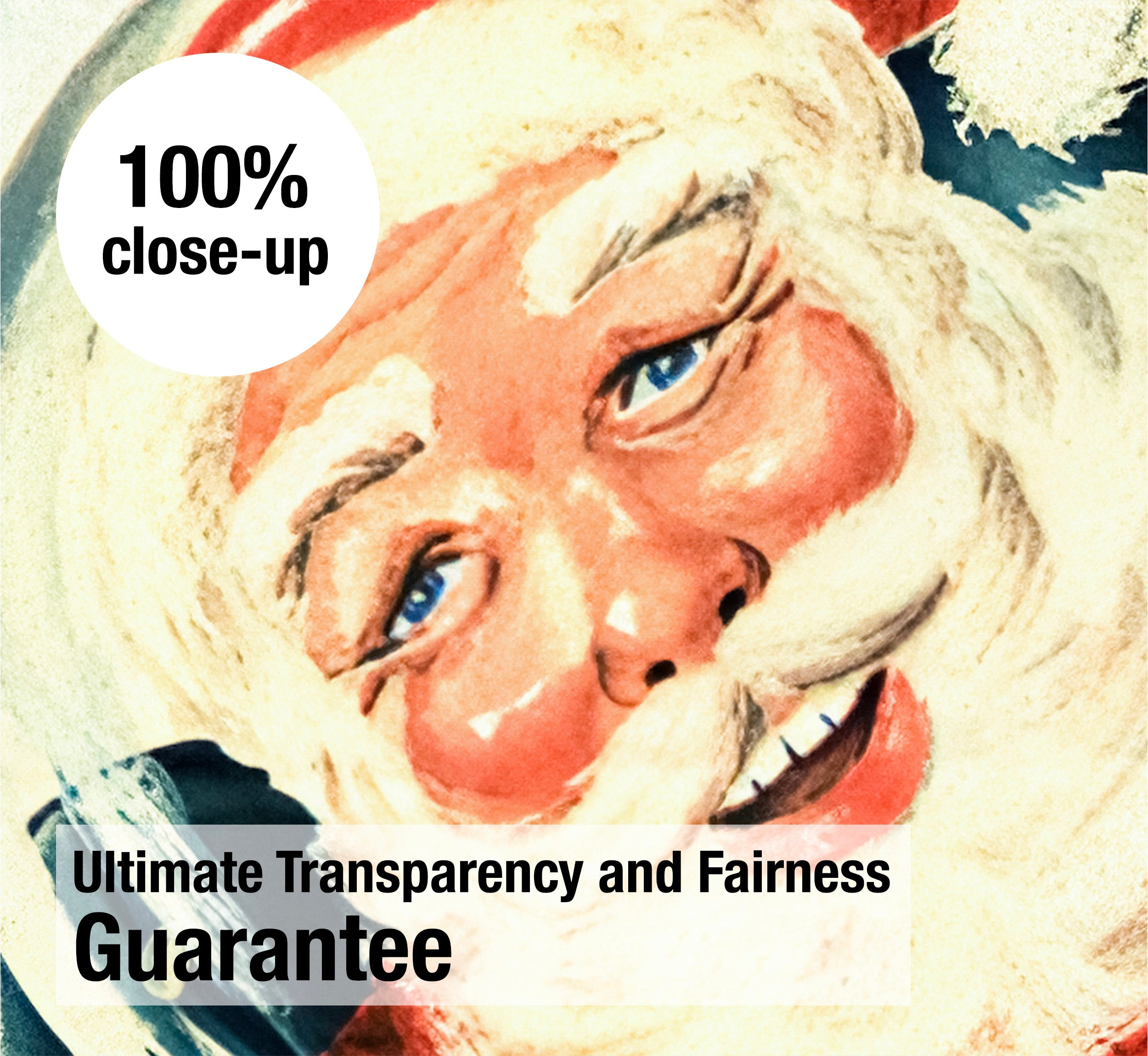 100 percent close-up of the Cordial Campari Space Santa poster showing the restored illustration detail, colour and original print character.