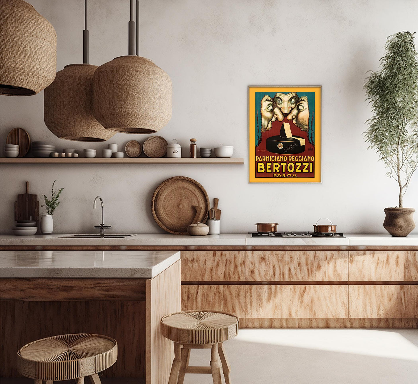 Vintage Parmigiano Poster by Achille Mauzan: 1920s Italian Cheese Ad