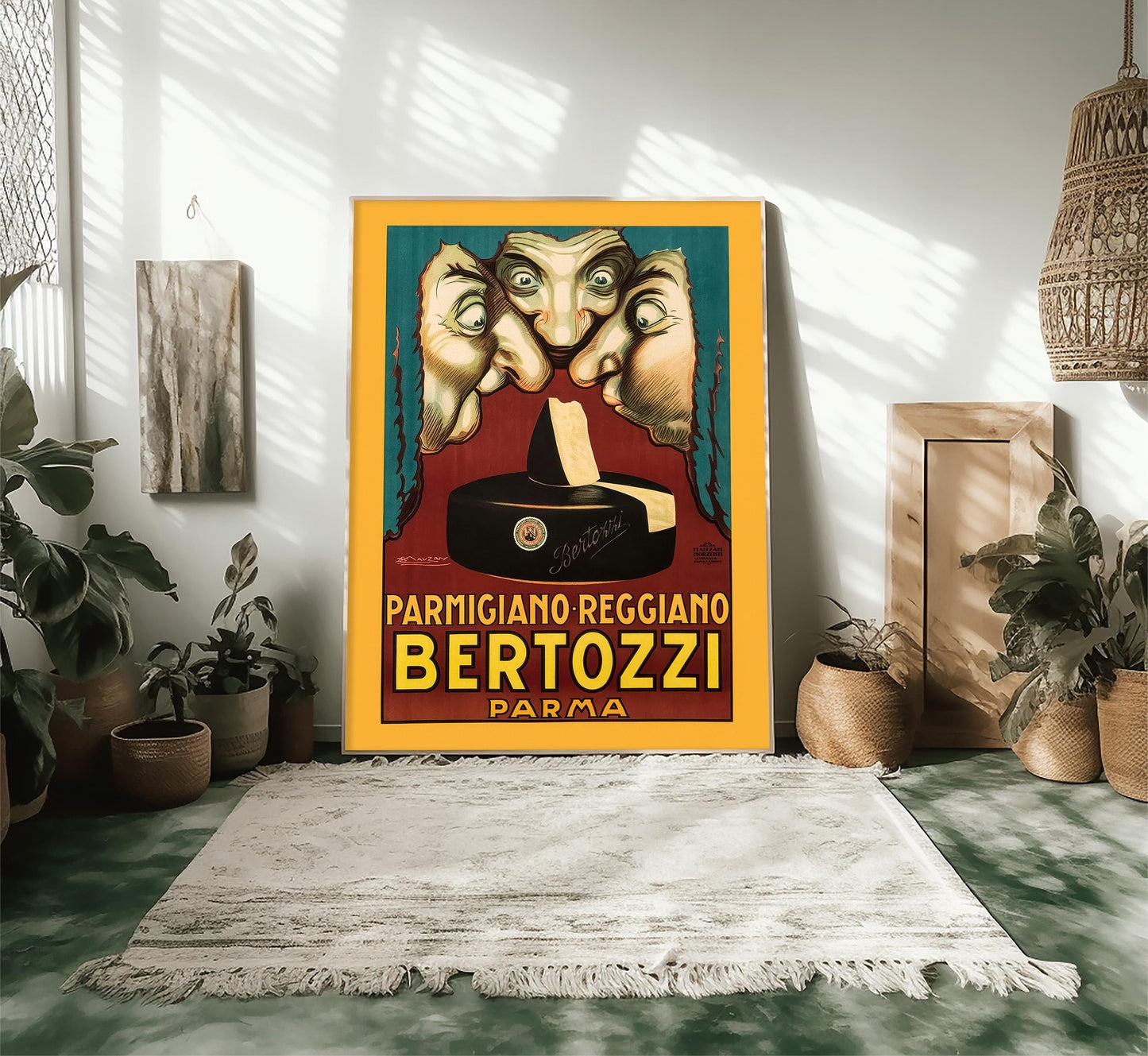 Vintage Parmigiano Poster by Achille Mauzan: 1920s Italian Cheese Ad