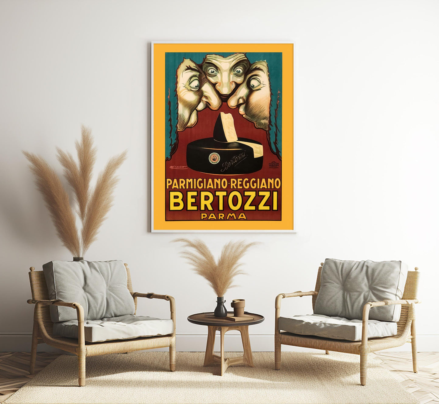 Vintage Parmigiano Poster by Achille Mauzan: 1920s Italian Cheese Ad