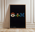 Eye Bee M poster by Paul Rand, 1981, displayed as framed modern graphic design wall art.