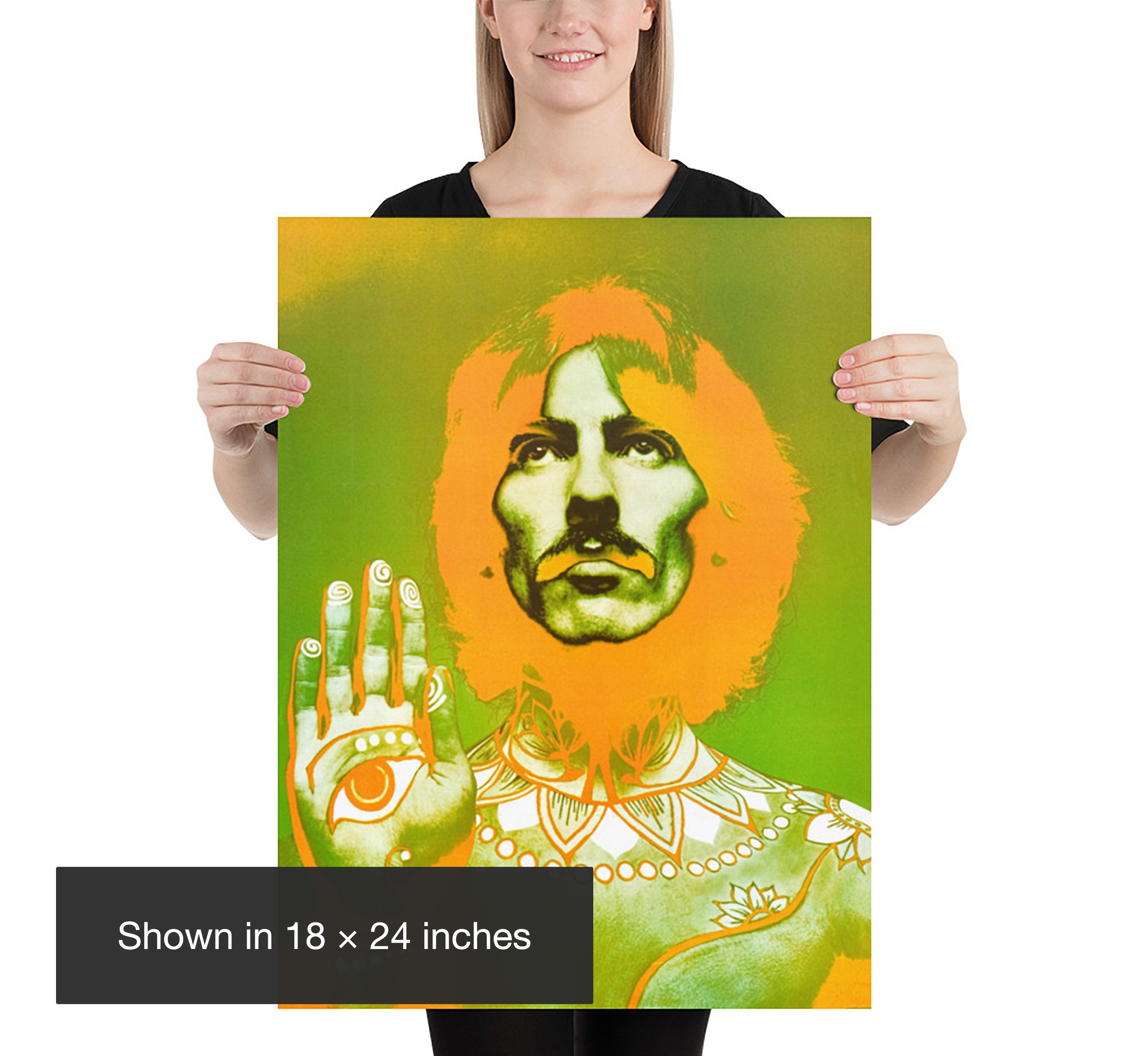 George Harrison by Richard Avedon poster shown in 18 × 24 inches for size reference.