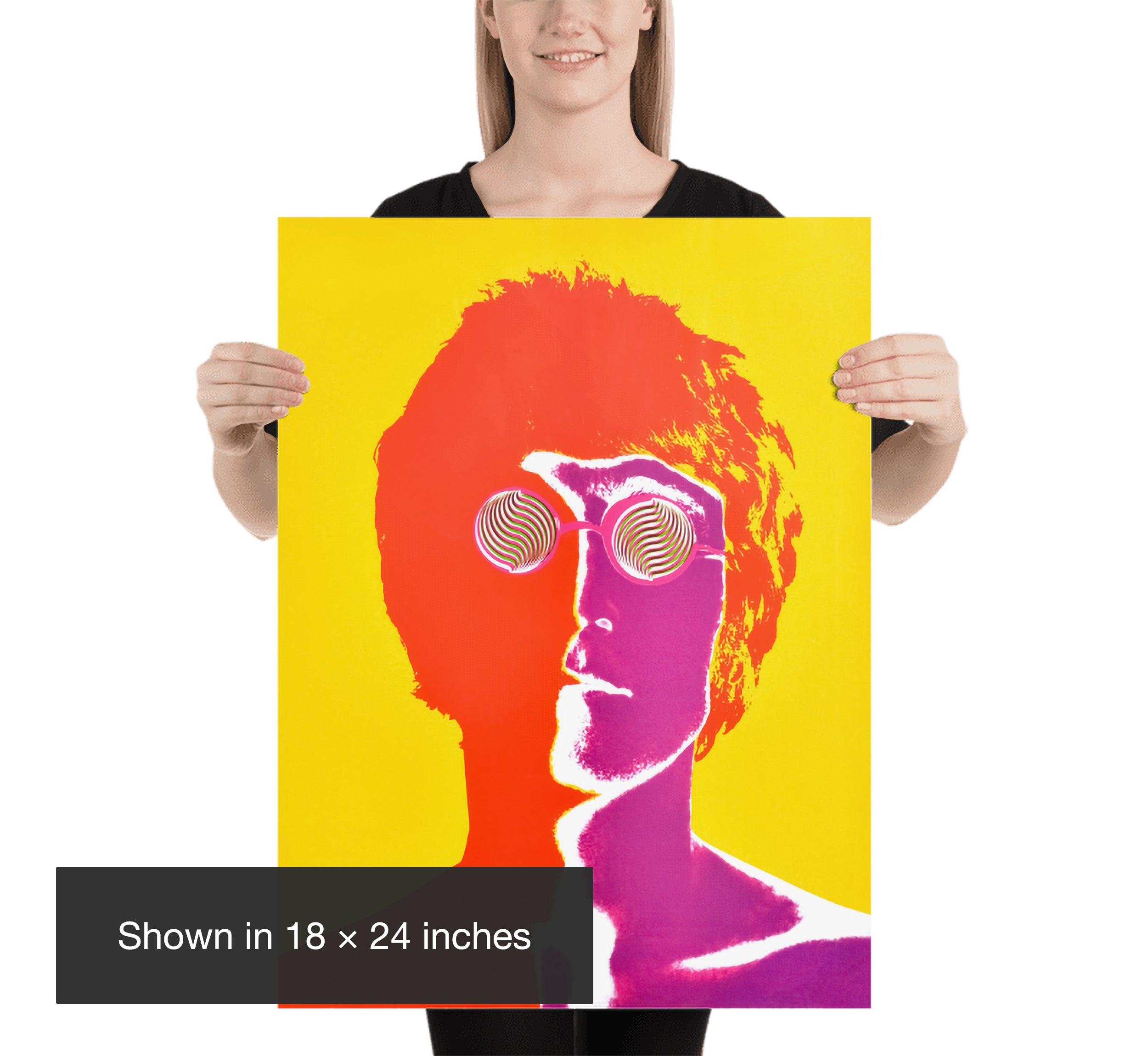 John Lennon by Richard Avedon poster shown in 18 × 24 inch size for scale reference.