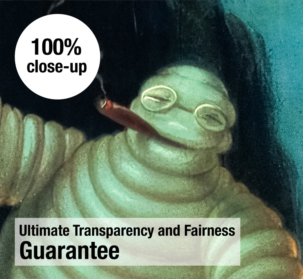 100 percent close-up of the vintage Michelin Bibendum poster showing the restored illustration texture, colour and fine artwork detail.
