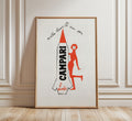 Nella Luna Sì, Ma Con Campari Soda poster by Franz Marangolo, 1960s Italian advertising art.