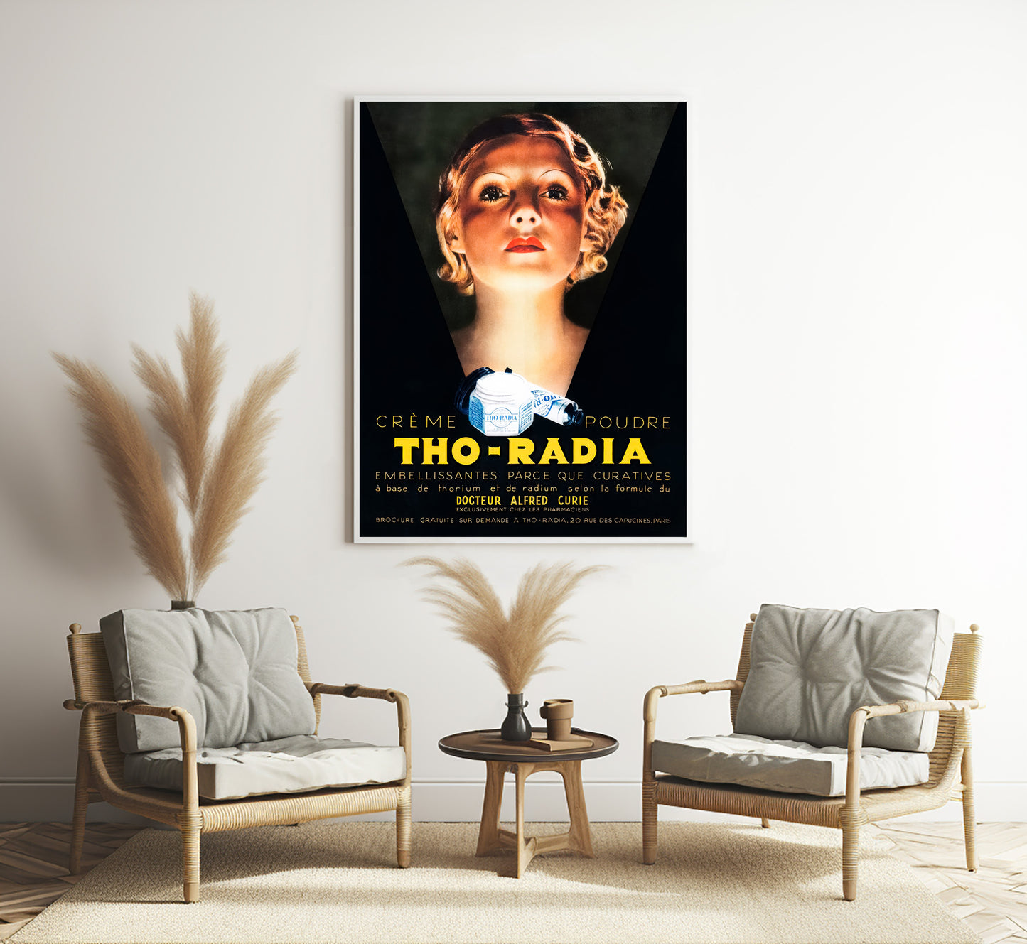 Tho-Radia Poster, 1930s French Art Deco, Vintage Beauty Ad